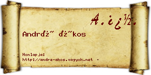 André Ákos névjegykártya