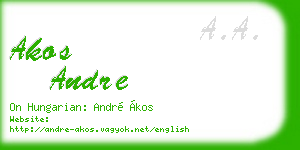 akos andre business card