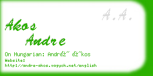 akos andre business card